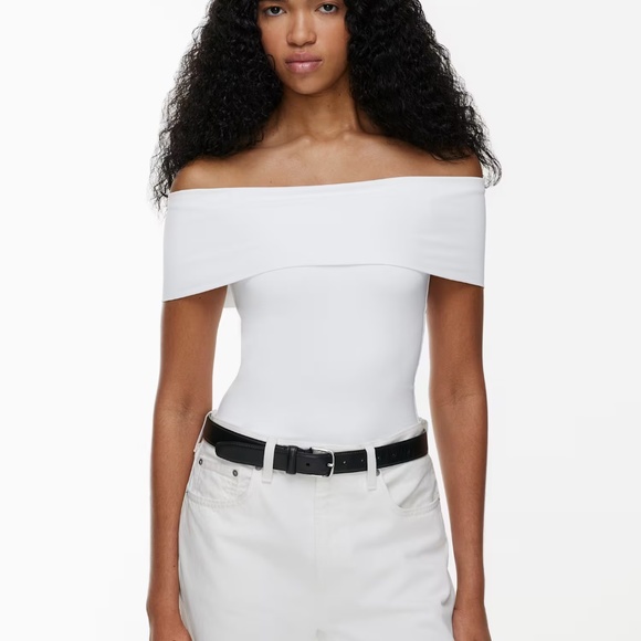Aritzia Contour Off-Shoulder Sleeveless Hip Top – White (XS) - Picture 6 of 9
